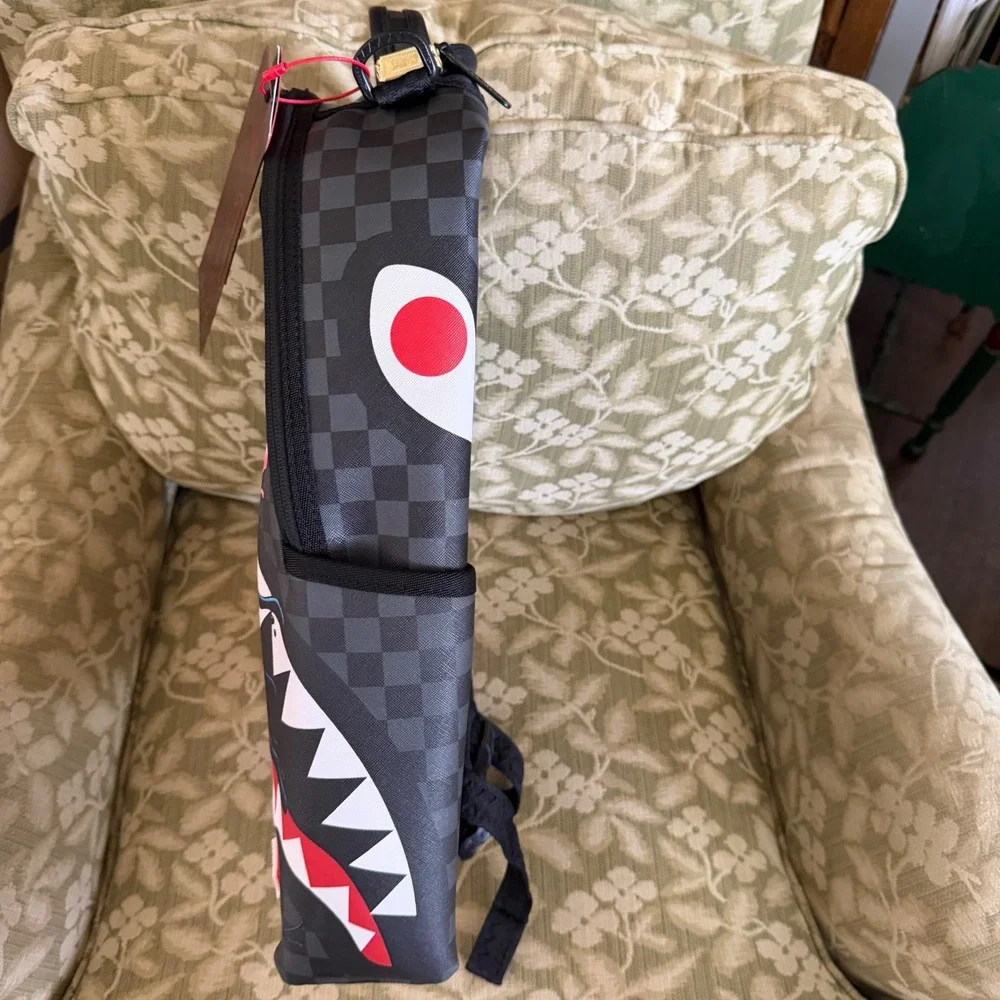 Sprayground Marvel Venom Shark Backpack Mens Womens Black Checkered Graphic Bag